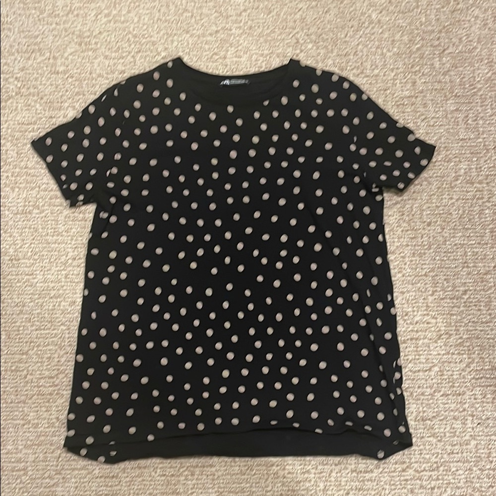 Zara Black Short Sleeve Size Medium Top